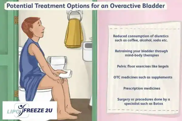 image of woman on toilet because of an overactive bladder Minehead